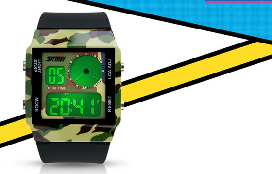 Ψηφιακά ρολόγια Wristwatch των οδηγήσεων EL Backlight παιδιών καθιερώνουσα τη μόδα δύο φορά
